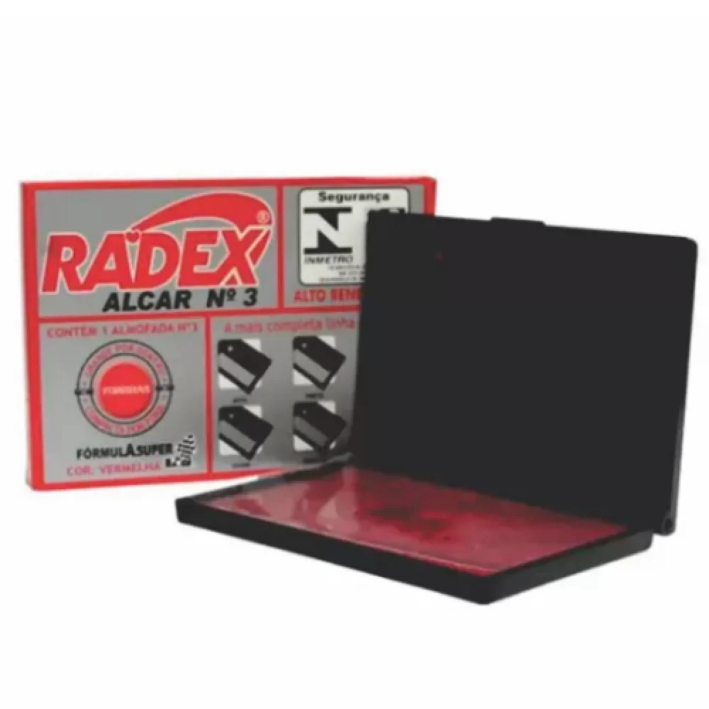 Almofada P/ Carimbo 3 Vermelha Radex / Stamp