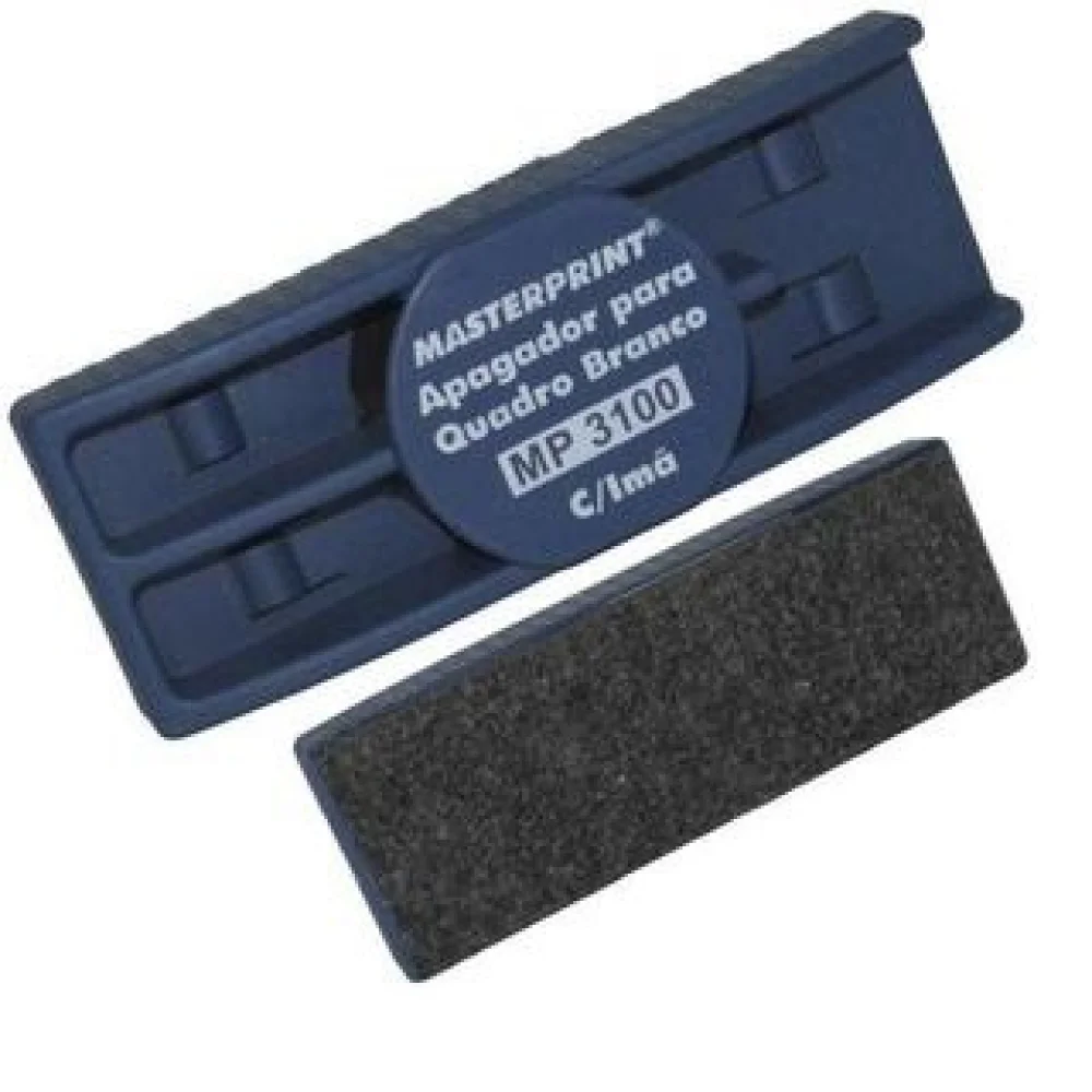 Apagador Quadro Branco C/ Suporte e Ima P/ 02 Pinceis Masterprint