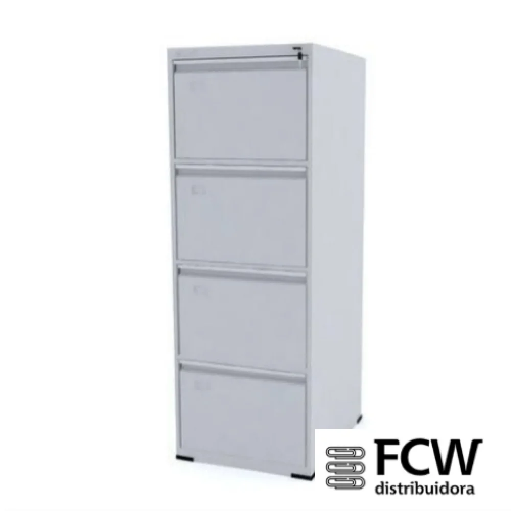 Arquivo 04 Gavetas Metal Chapa 26 Med. 0,47X0,50X1,33 CM Cinza