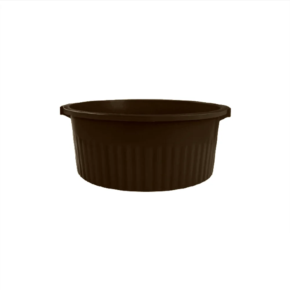 Bacia Redonda Canelada 40 Litros 48Cm X 23Cm Marrom