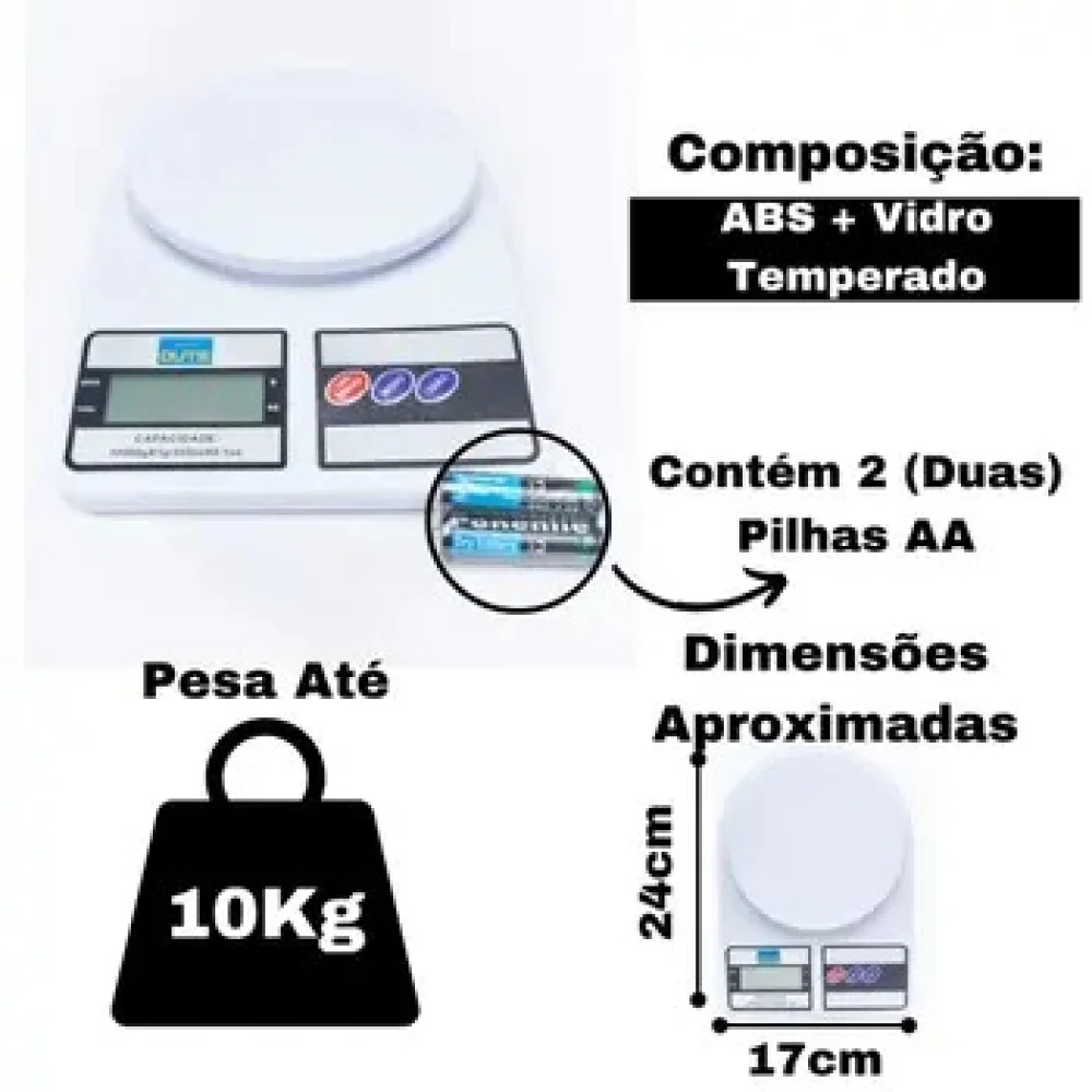 Balanca Digital de Cozinha Ate 10 Kilos