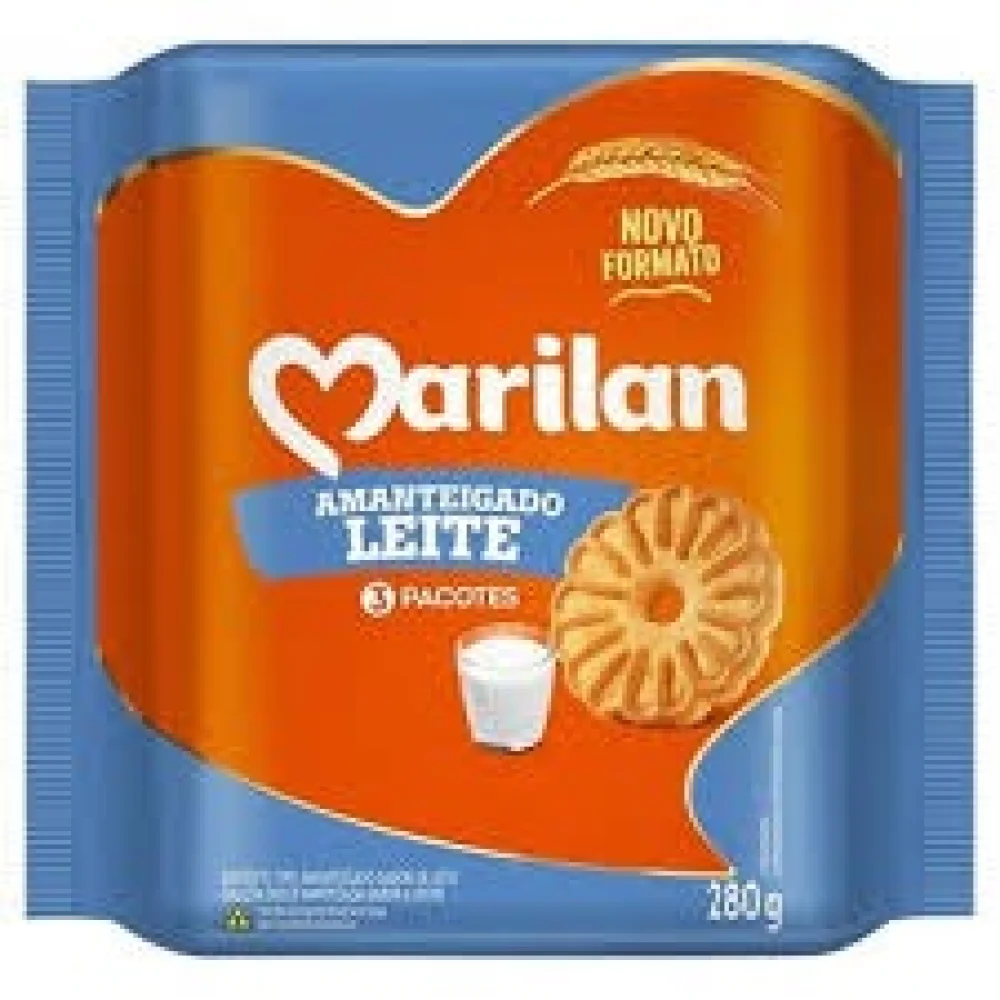 Biscoito Amanteigado Leite 280 Gramas Marilan