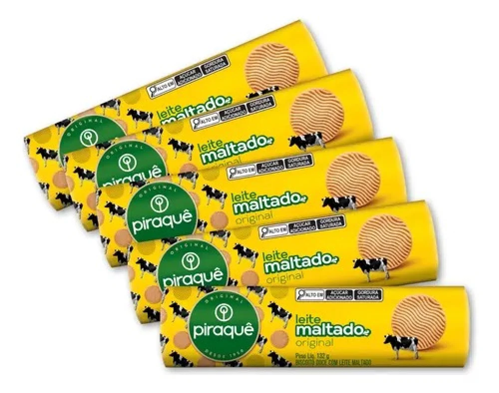 Biscoito Piraque Leite Maltado 132 Gramas