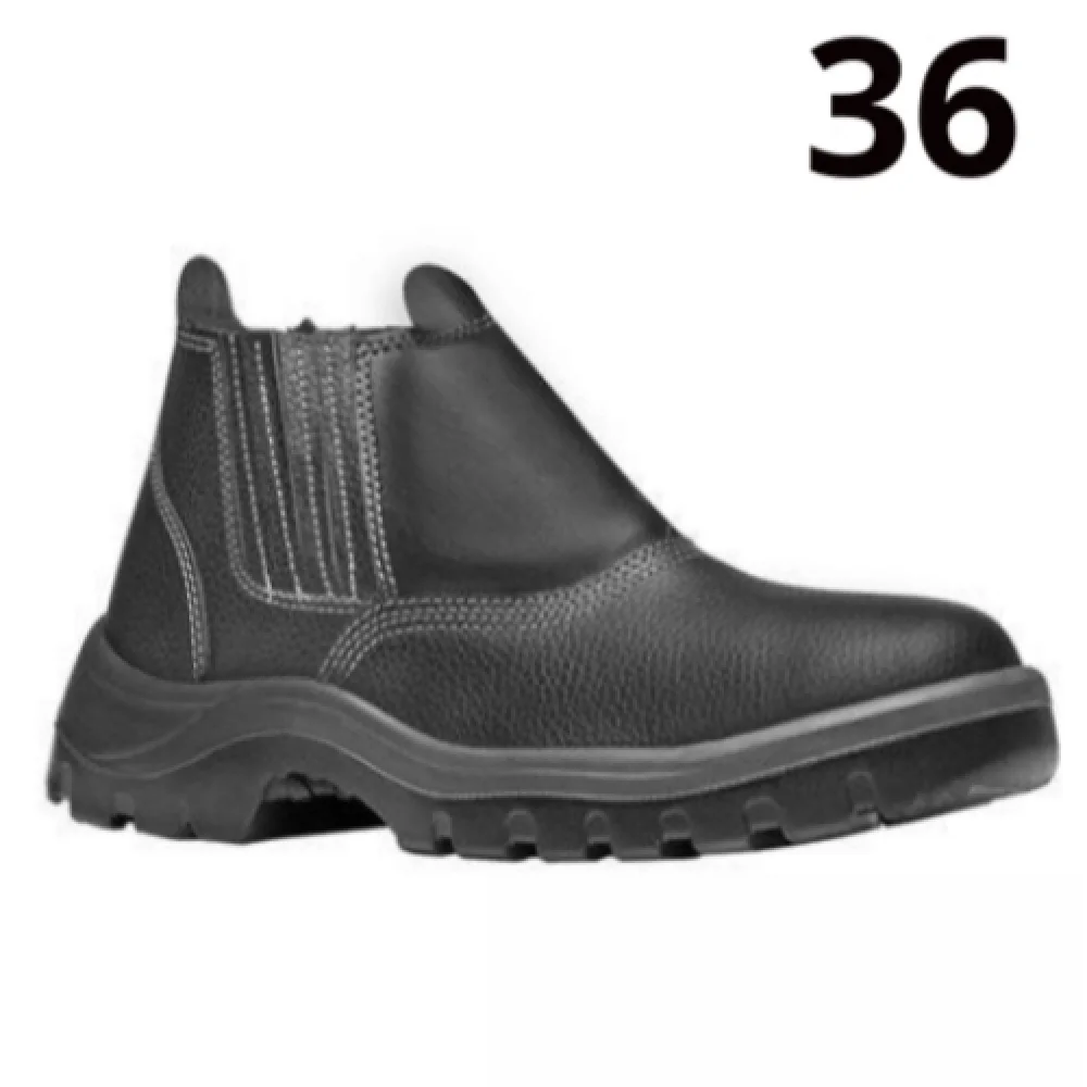 Botina Elástico Mono Nr. 36 S/Bico Preta Linha Conforto