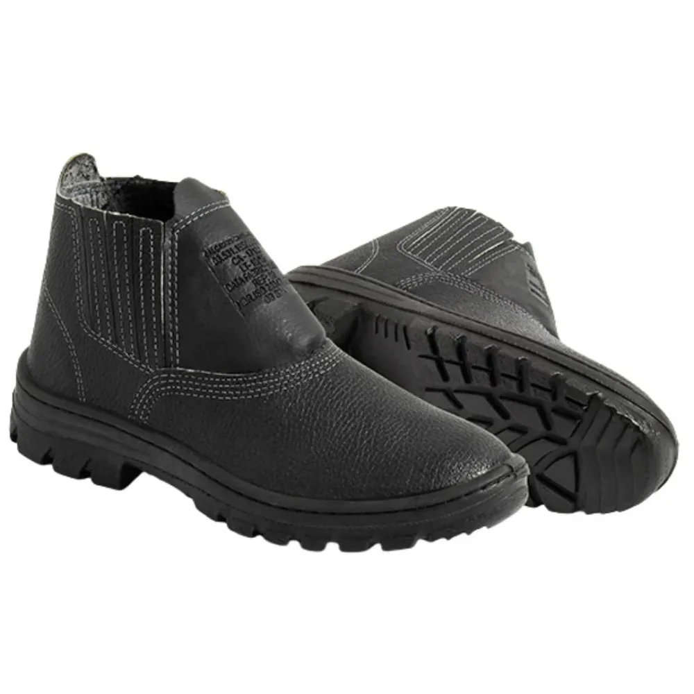 Botina Elástico Mono Nr. 38 S/ Bico Preta Linha Conforto