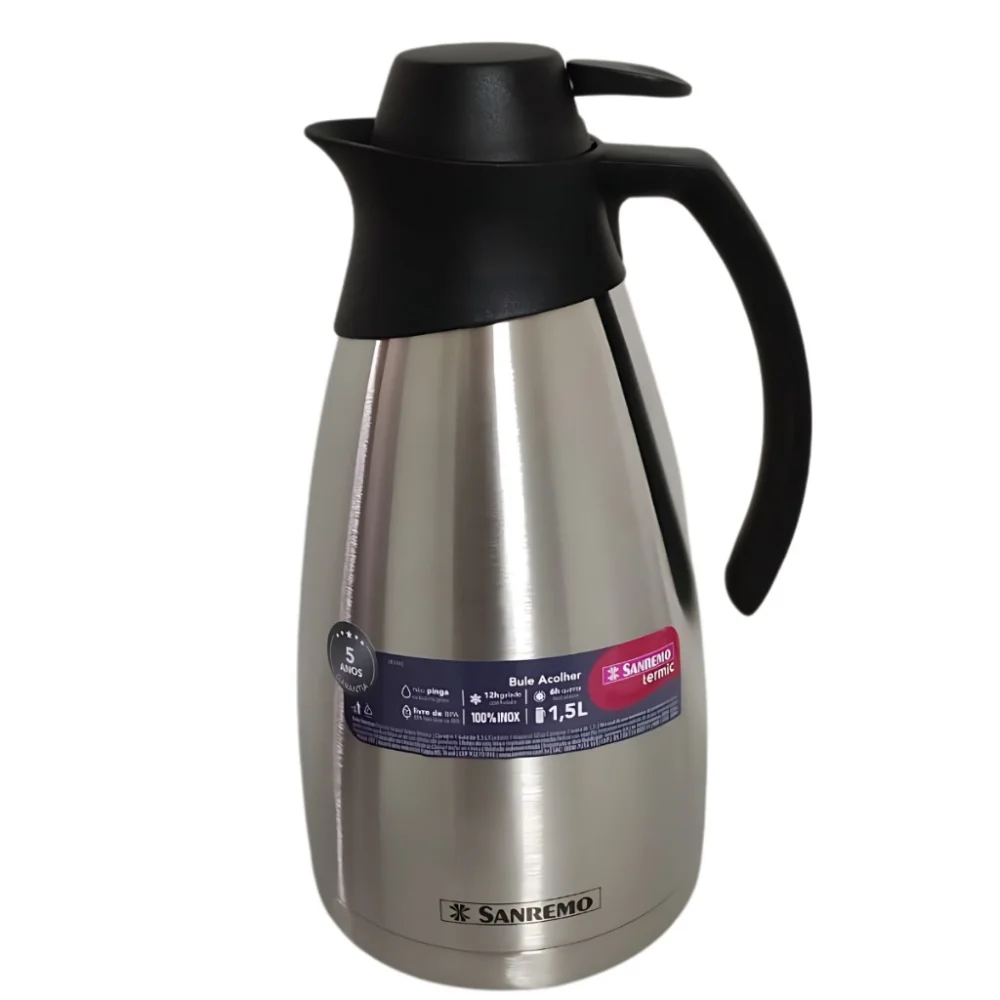 Bule Termico Acolher 1,5 Litros Inox Sanremo