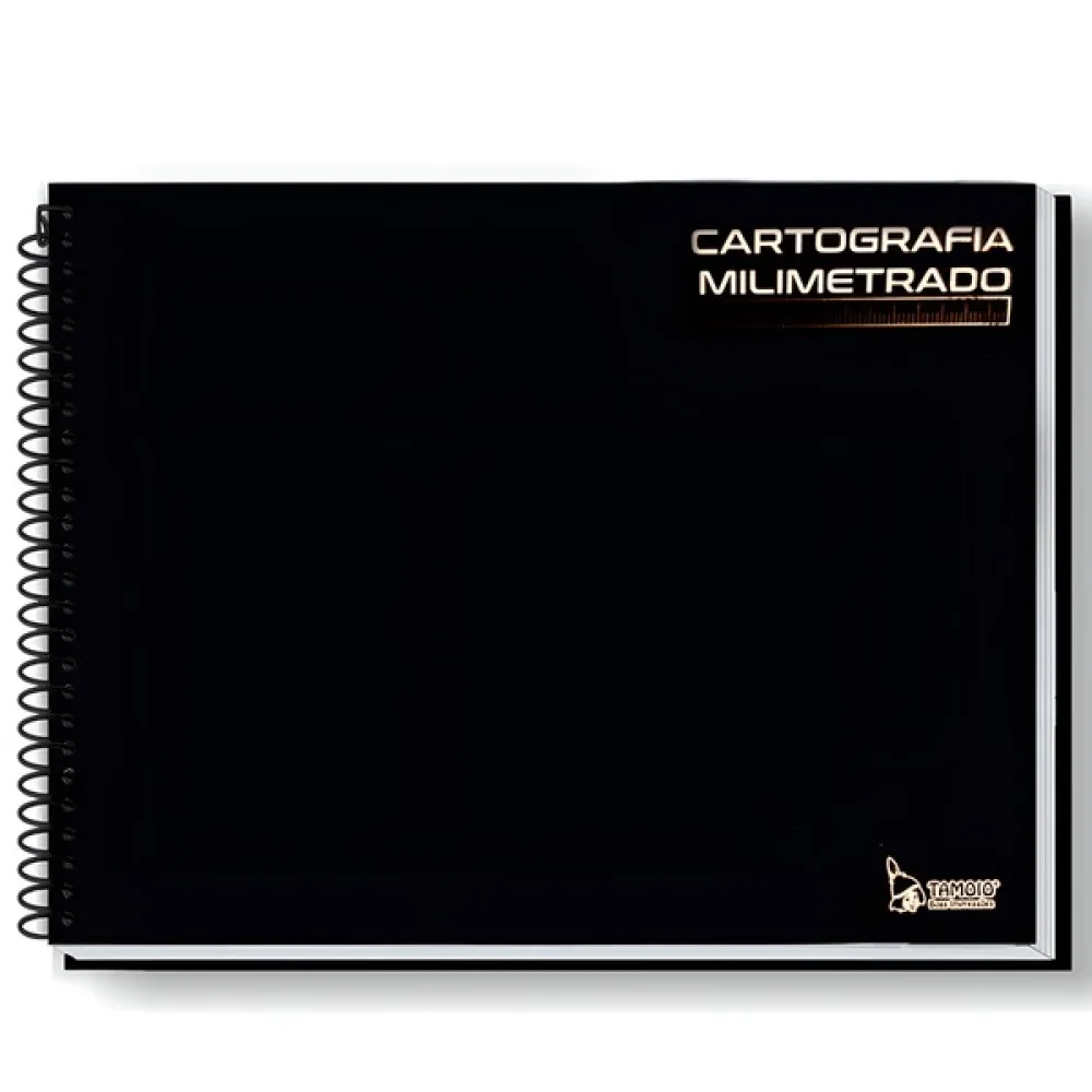 Caderno Cartografia Capa Dura Espiral Milimetrado 96 Fls Tamoio