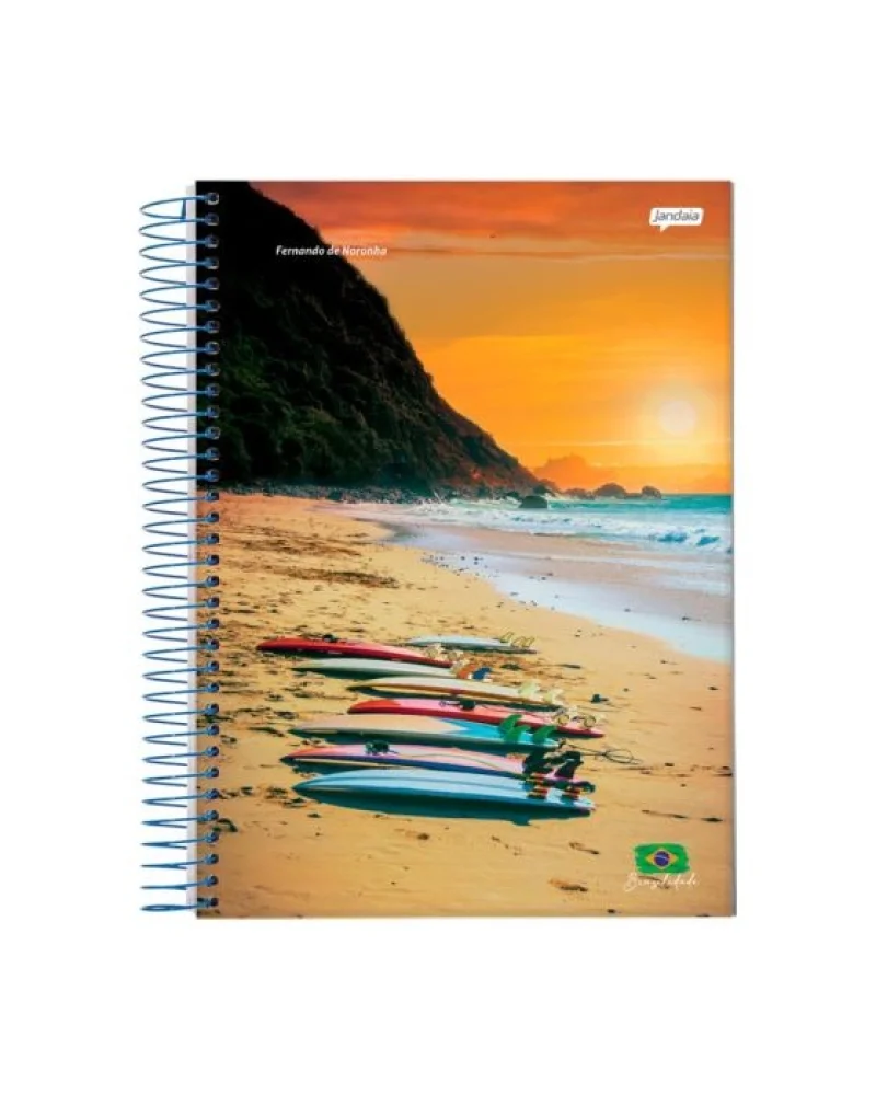 Caderno Linguagem Espiral CD 1/4 200 Fls Jandaia
