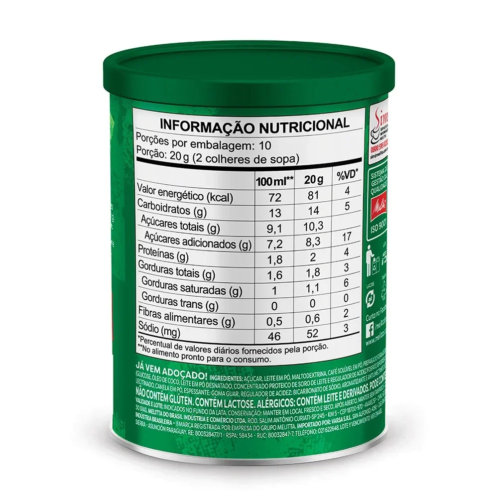 Cafe Cappucino Melitta Tradicional 200 Gramas