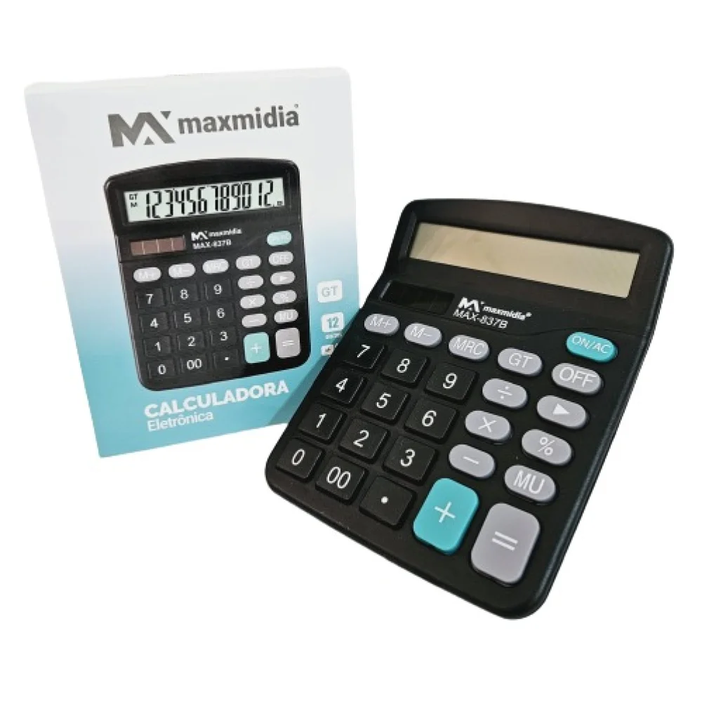 Calculadora Mesa 12 Dig. Media Maxmidia Max-837B 15Cmx12Cm