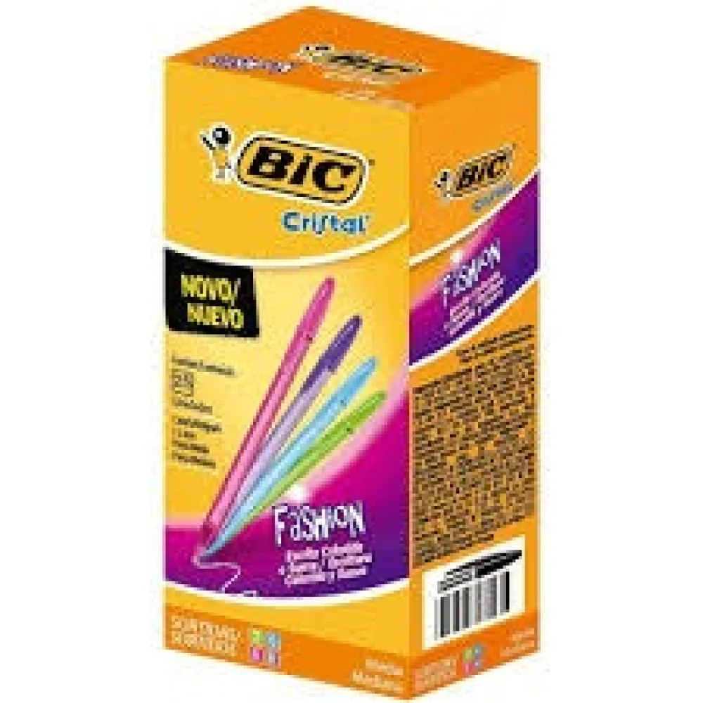 Caneta Esferografica Cores Sortidas Cristal Fashion 1.2Mm Bic