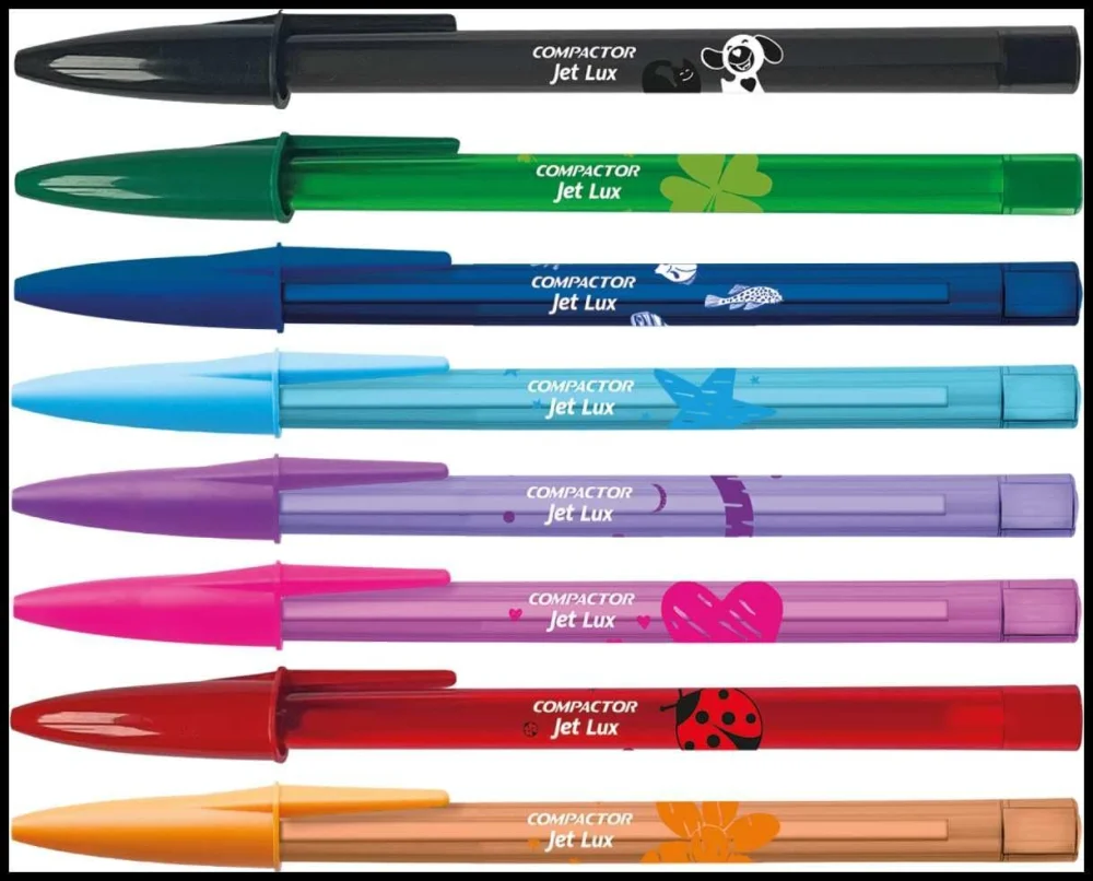 Caneta Esferografica Cores Vibrantes com 08 Cores Compactor