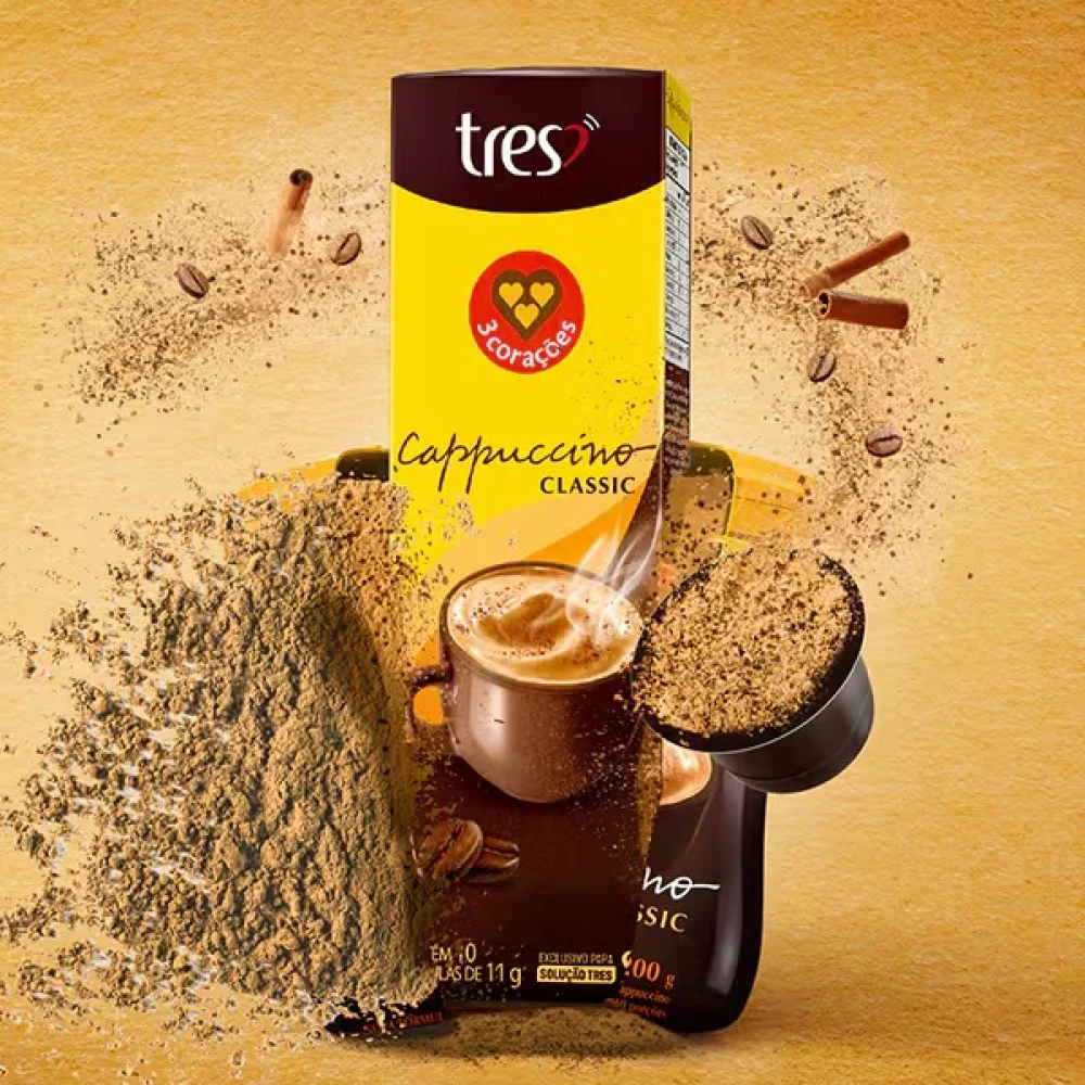 Capsula de Cappuccino Classic 3 Coracoes com 10 Capsulas