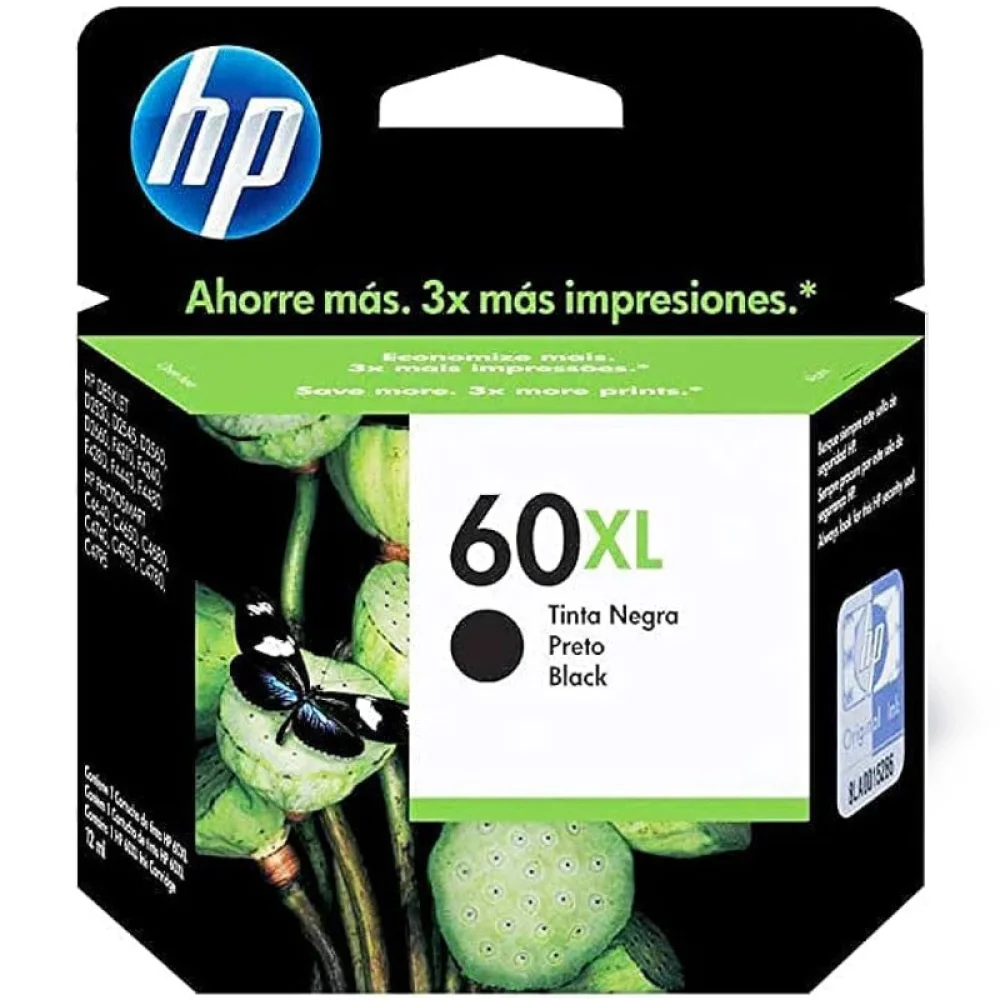 Cartucho Hp 60 XL Preto Cc641Wl C/13,5 ML Original P/D2530 / 2545