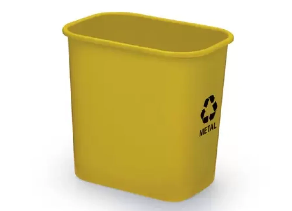 Cesto de Lixo Seletivo Amarelo Metal Retang 12 Litros Acrimet