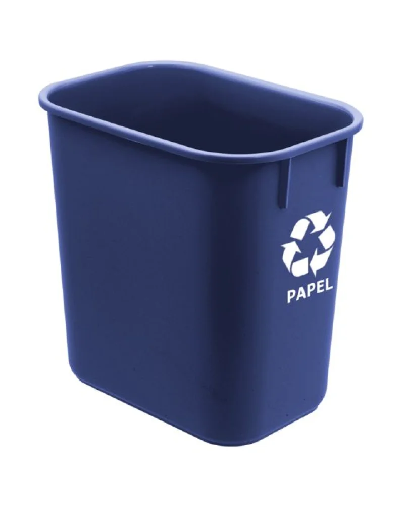 Cesto de Lixo Seletivo Azul Papel Retang 12 Litros Acrimet