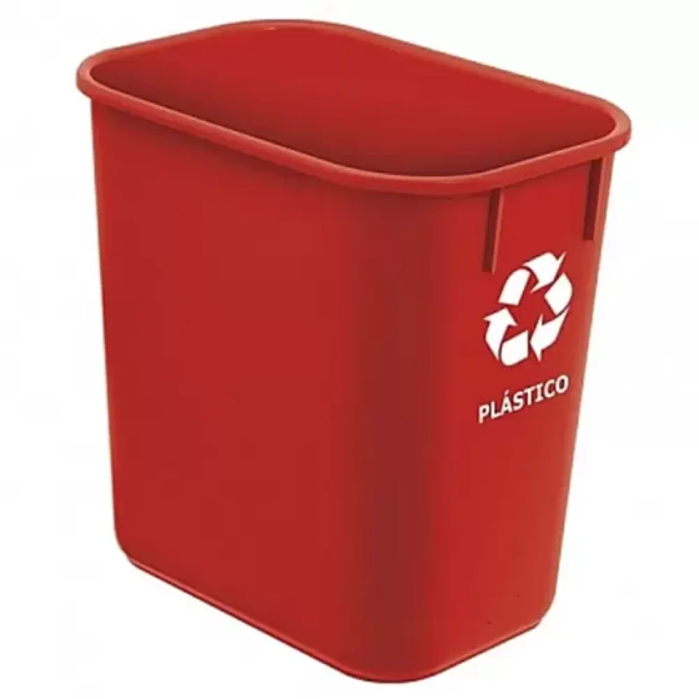 Cesto de Lixo Seletivo Vermelha Plastico Retang 12 Litros Acrimet