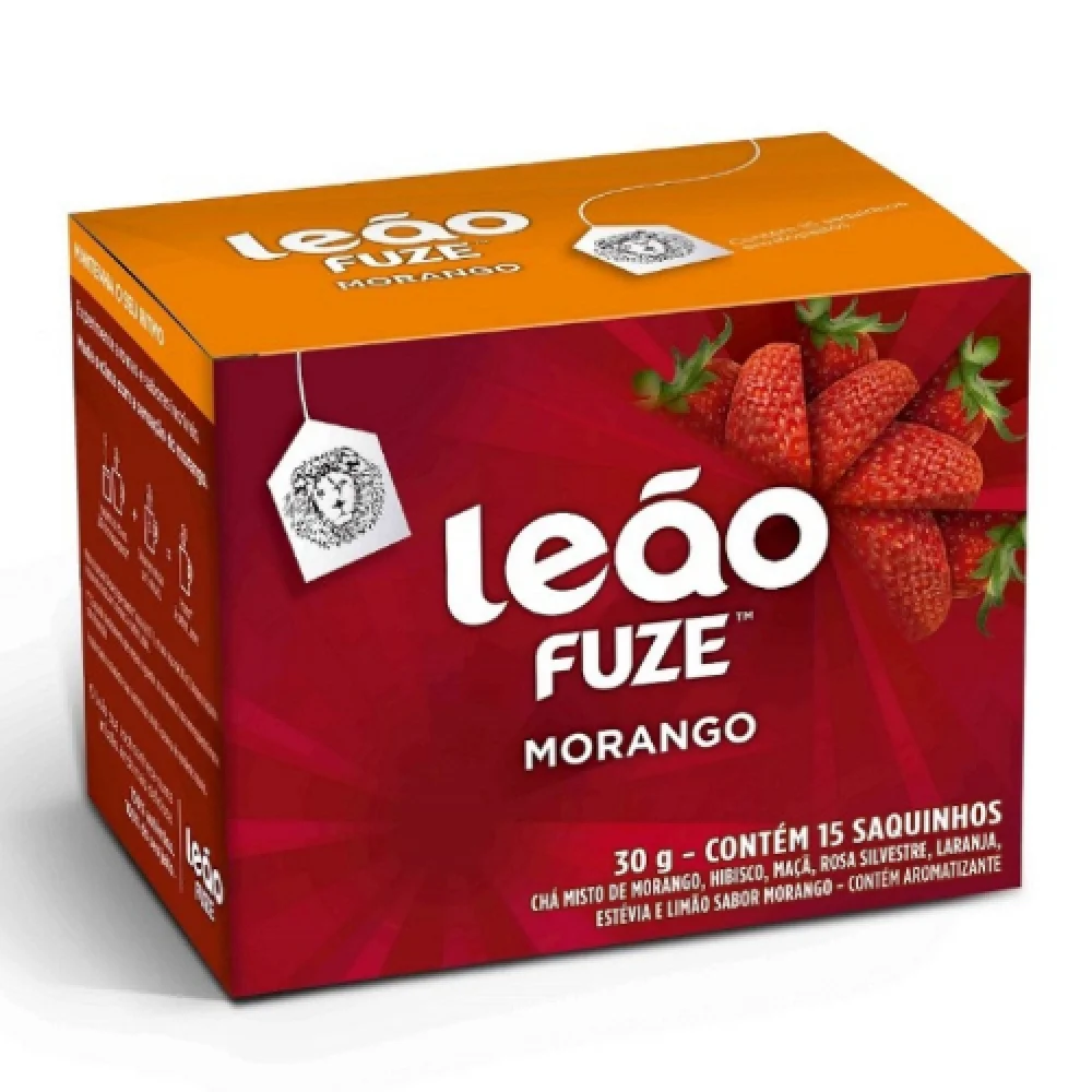 Chá Matte Leão Morango com 10 Saquinhos