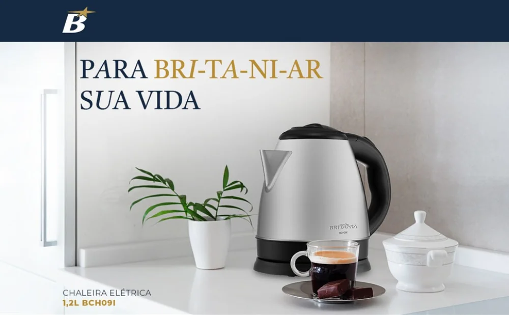 Chaleira Eletrica Inox 12 Litros 127V Britania