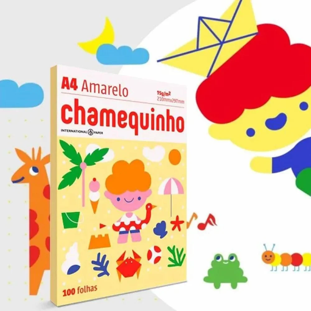 Chamequinho A4 Amarelo 75Grs C/100 Chamex
