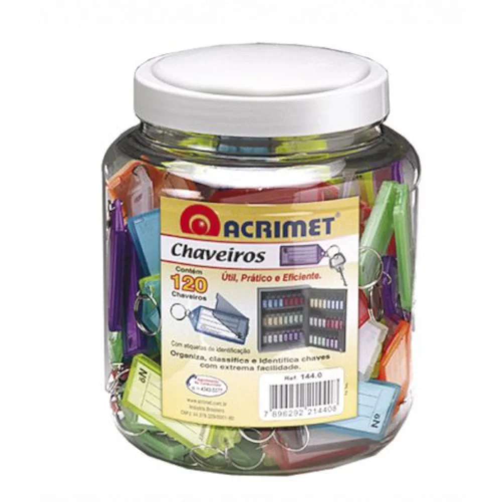 Chaveiro Pote C/120 Unid. Sortidos Acrimet