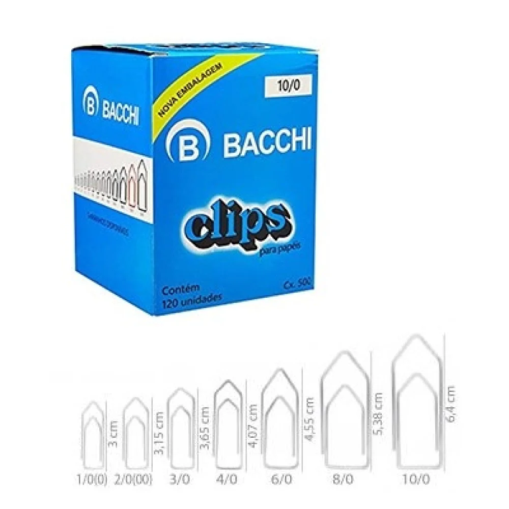 Clips Galvanizado 10/0 Bacchi C/ 120 Unidades