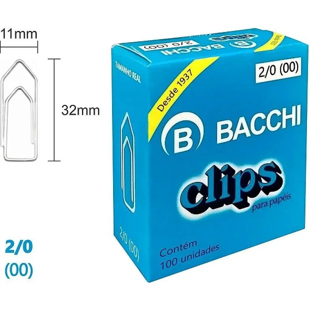 Clips Galvanizado 2/0 C/ 100 Unid. Bacchi