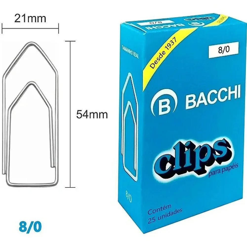 Clips Galvanizado 8/0 C/ 25 Unid. Bacchi