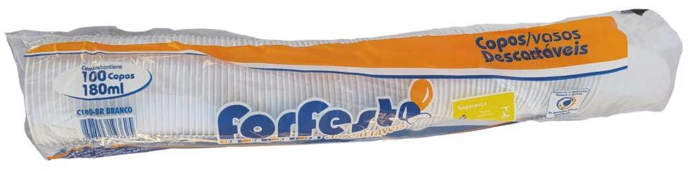 Copo de Agua 180 ML Branco ( Cento ) Forfest