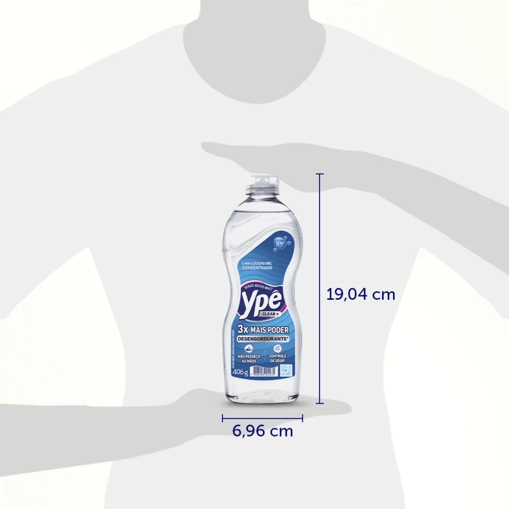 Detergente Gel Concentrado Clear Ype Desengordurante 406 Gr