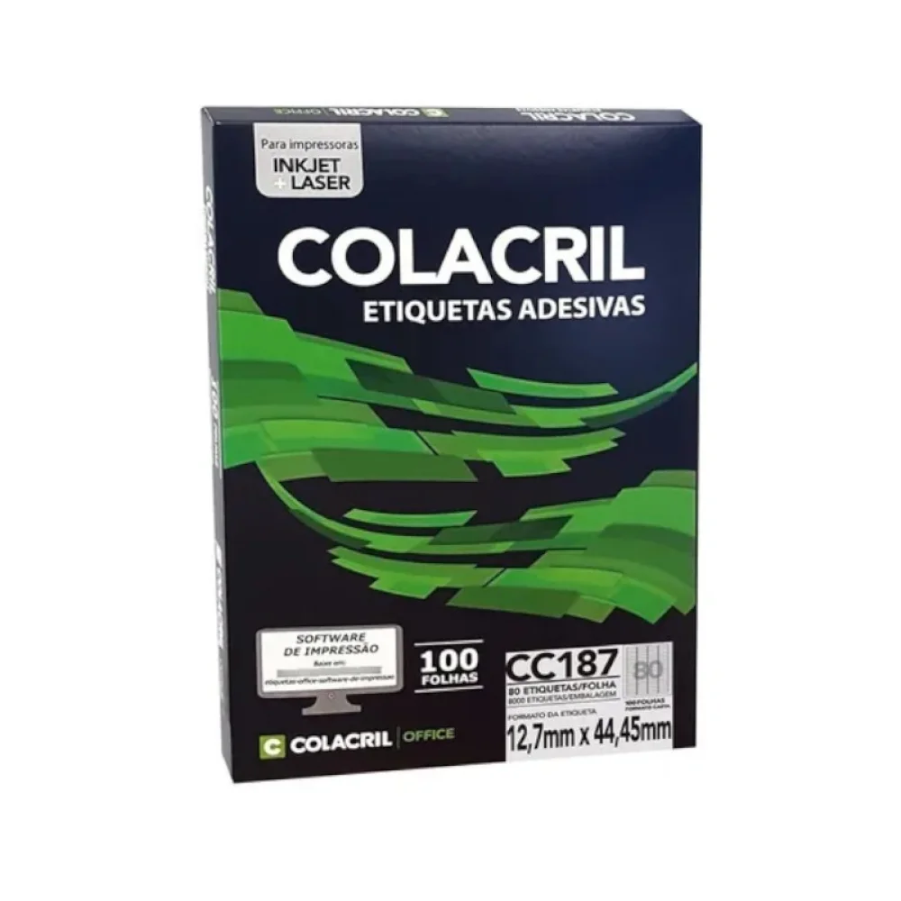 Etiqueta Colacril Cc187 (6187) com 100 Folhas Colacril