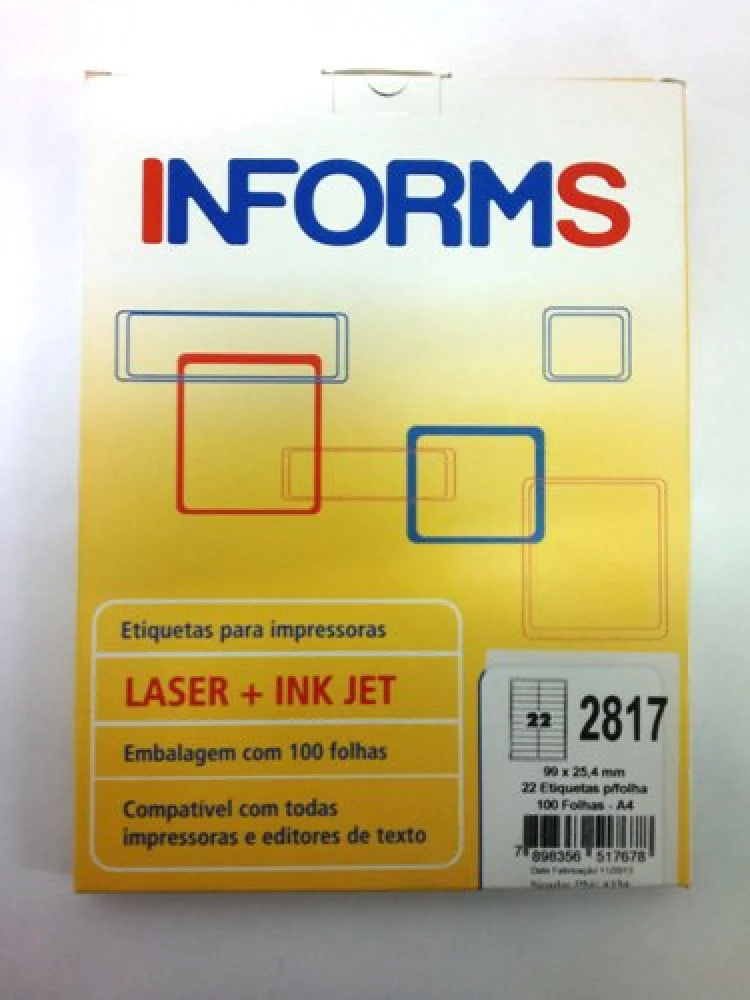 Etiqueta A4354 2817 C/ 100 Fls. C/ 2200 Etiq. Informs
