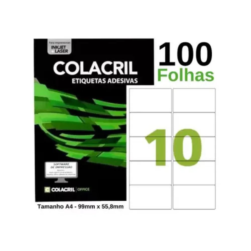 Etiqueta Ca4350 99Mm X 55,8 MM C/100 Fls. C/1000 Colacril Saldo