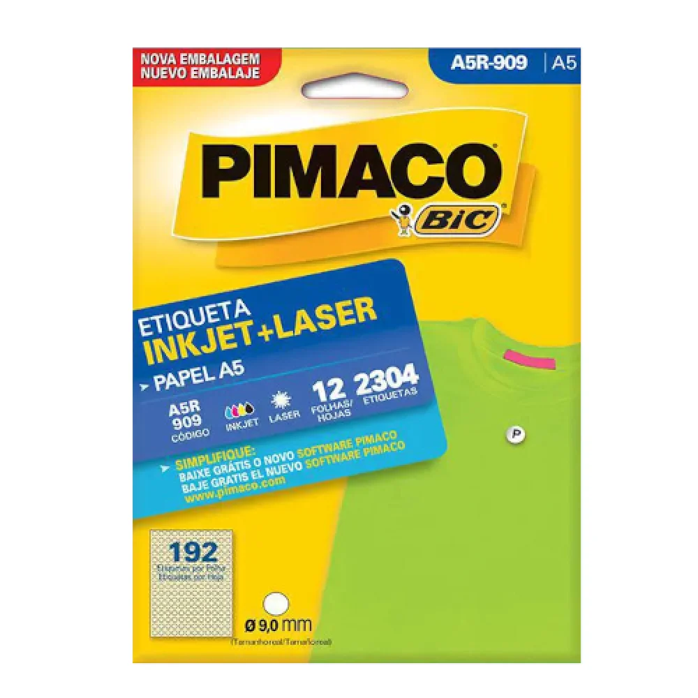 Etiqueta Cartela A5 909 C/ 2304 Etiquetas Pimaco