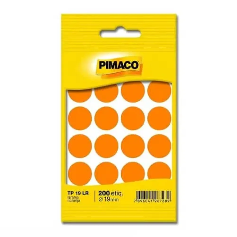 Etiqueta Pimaco Tp-19 Laranja C/200 Unidades