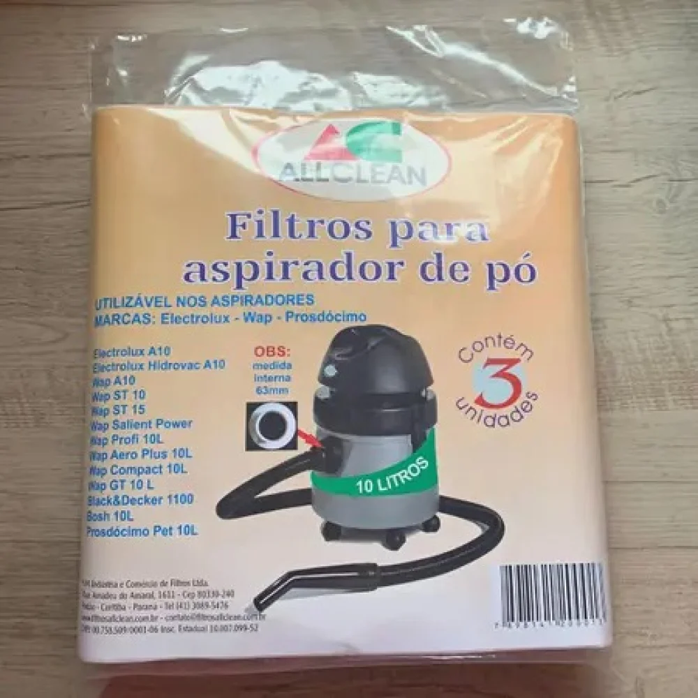 Filtro de Aspirador de Po Eletrolux A10N1 com 03 Unidades