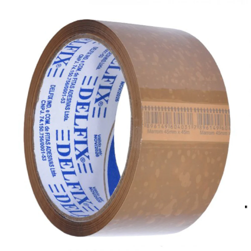 Fita Adesiva Pvc Marrom 45Mmx45M Delfix