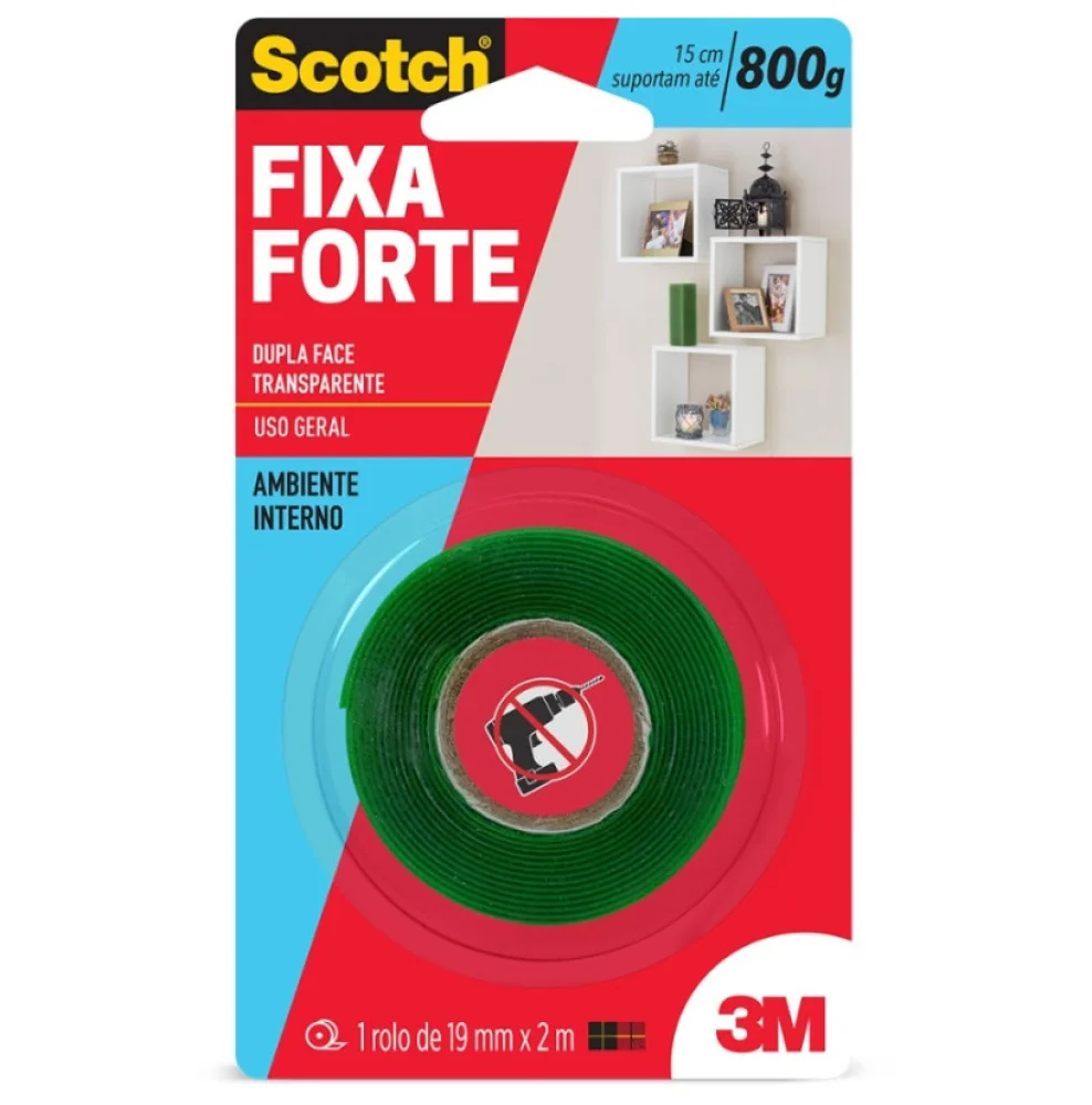 Fita Adesiva Dupla Face 3M Silicone 19 MM X 2 M