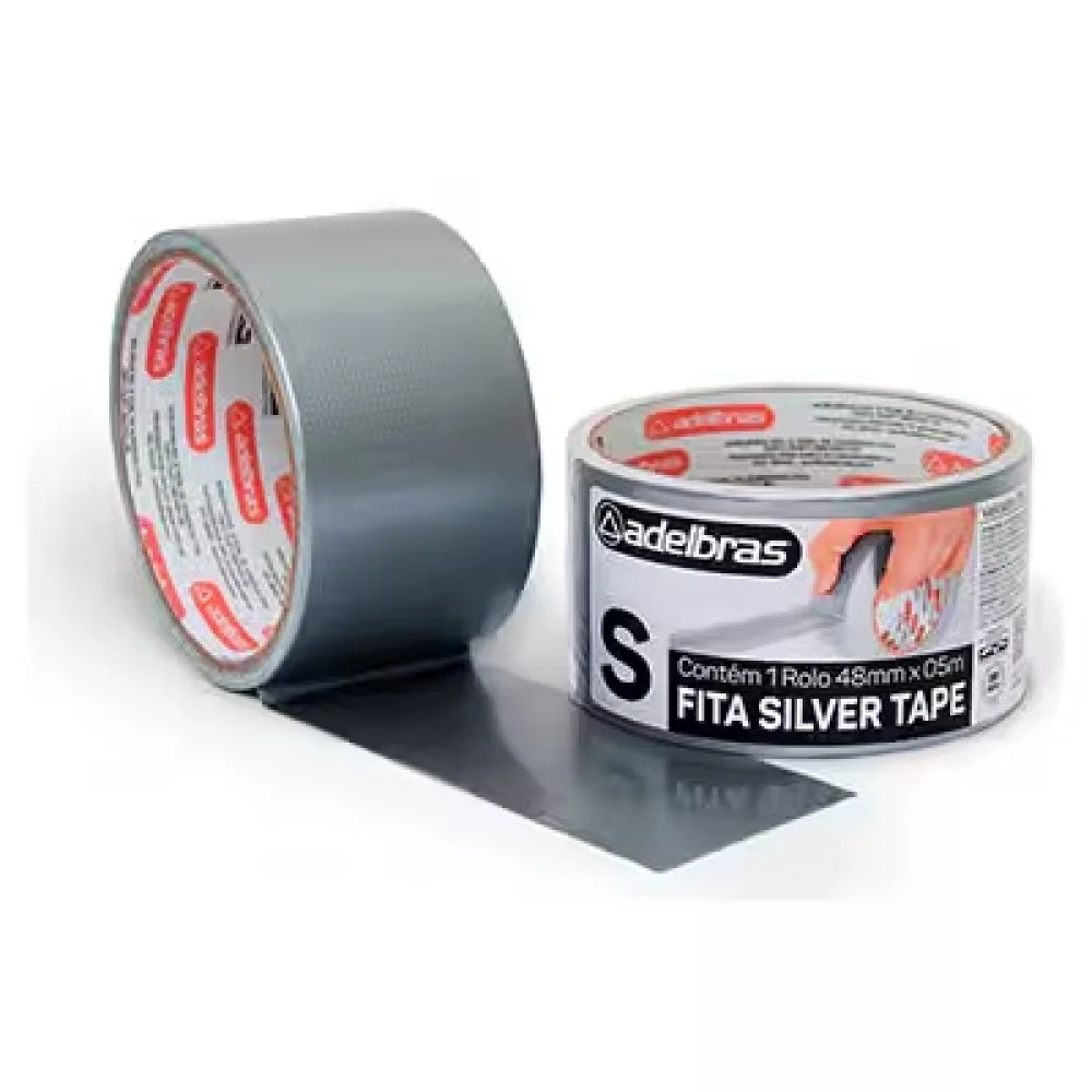 Fita Adesiva Silver Tape Cinza 48X5 Adelbras