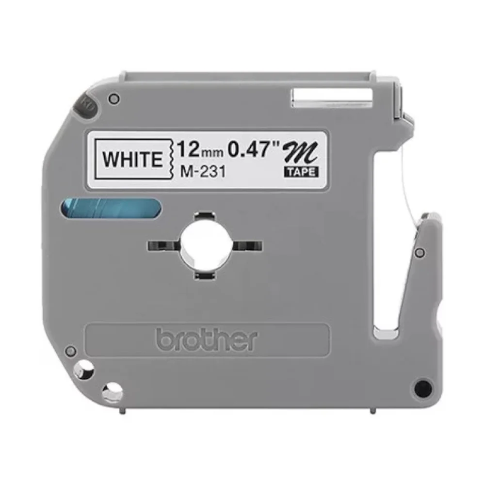Fita para Rotulador Brother 12Mm X 8M Branca/Preto M231