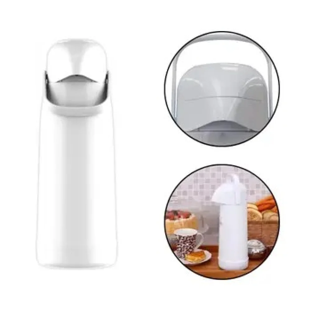 Garrafa Termica Branca Magic Pump 1.8 Litros Termolar Jato