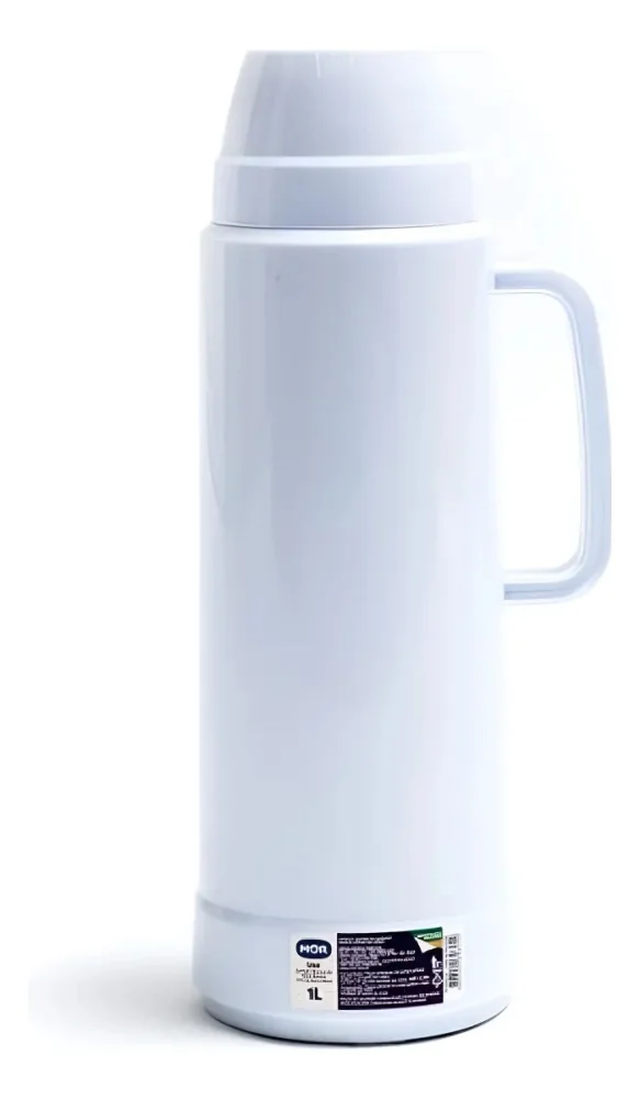 Garrafa Termica Branca Rosca 01 Litro Mor