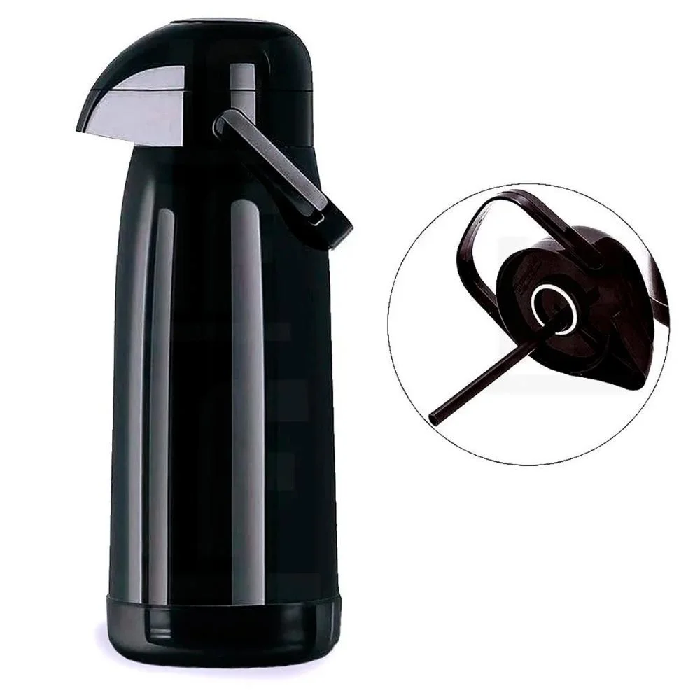 Garrafa Termica Preta Magic Pump 1.8 Litros Termolar Jato