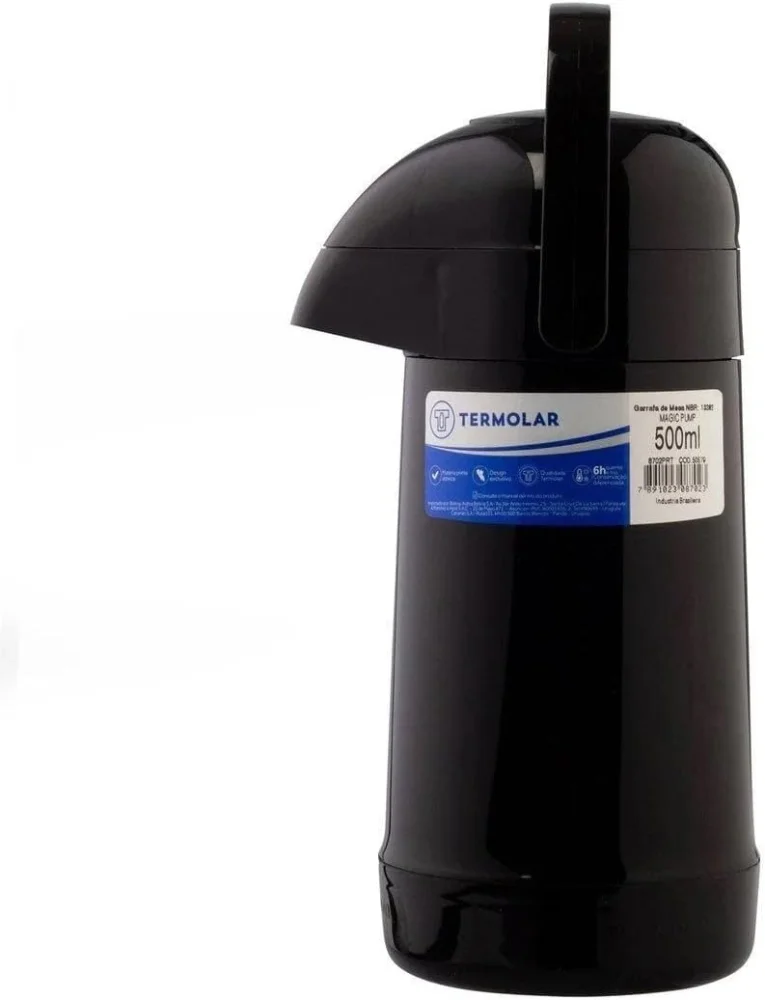 Garrafa Termica Preta Pump 500 ML Termolar