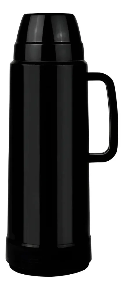 Garrafa Termica Preta Rosca 01 Litro Mor