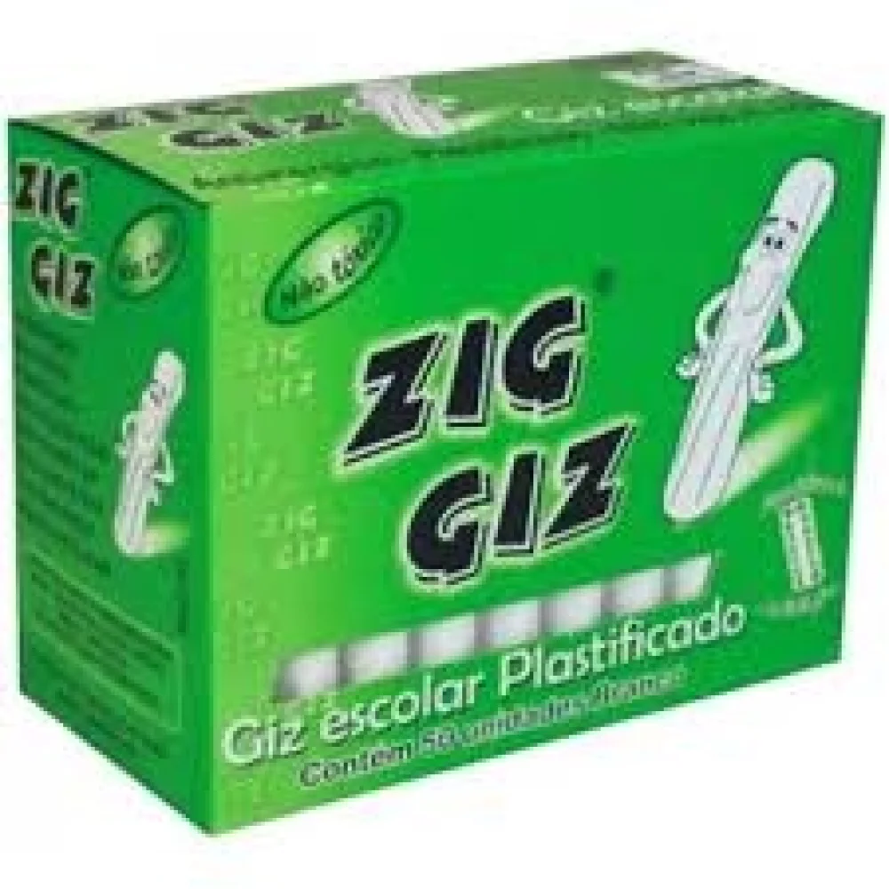 Giz Branco 50 Palitos Zig Giz