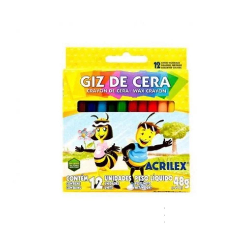 Giz de Cera 12 Cores Acrilex Ref. 9012