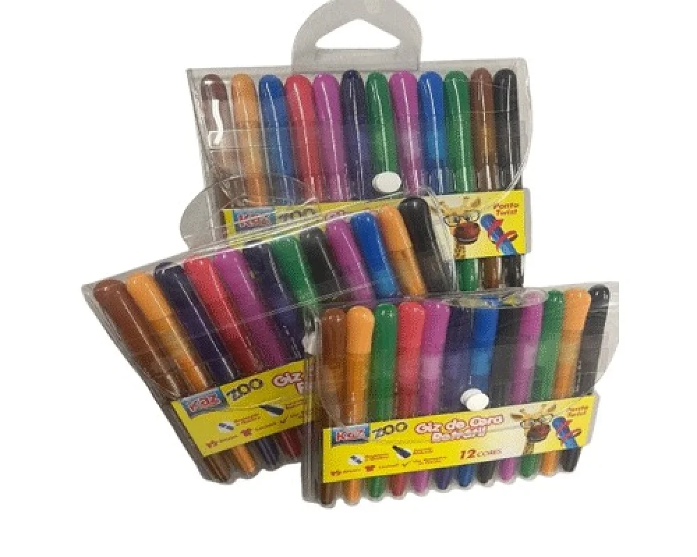 Giz de Cera Retratil 12 Cores