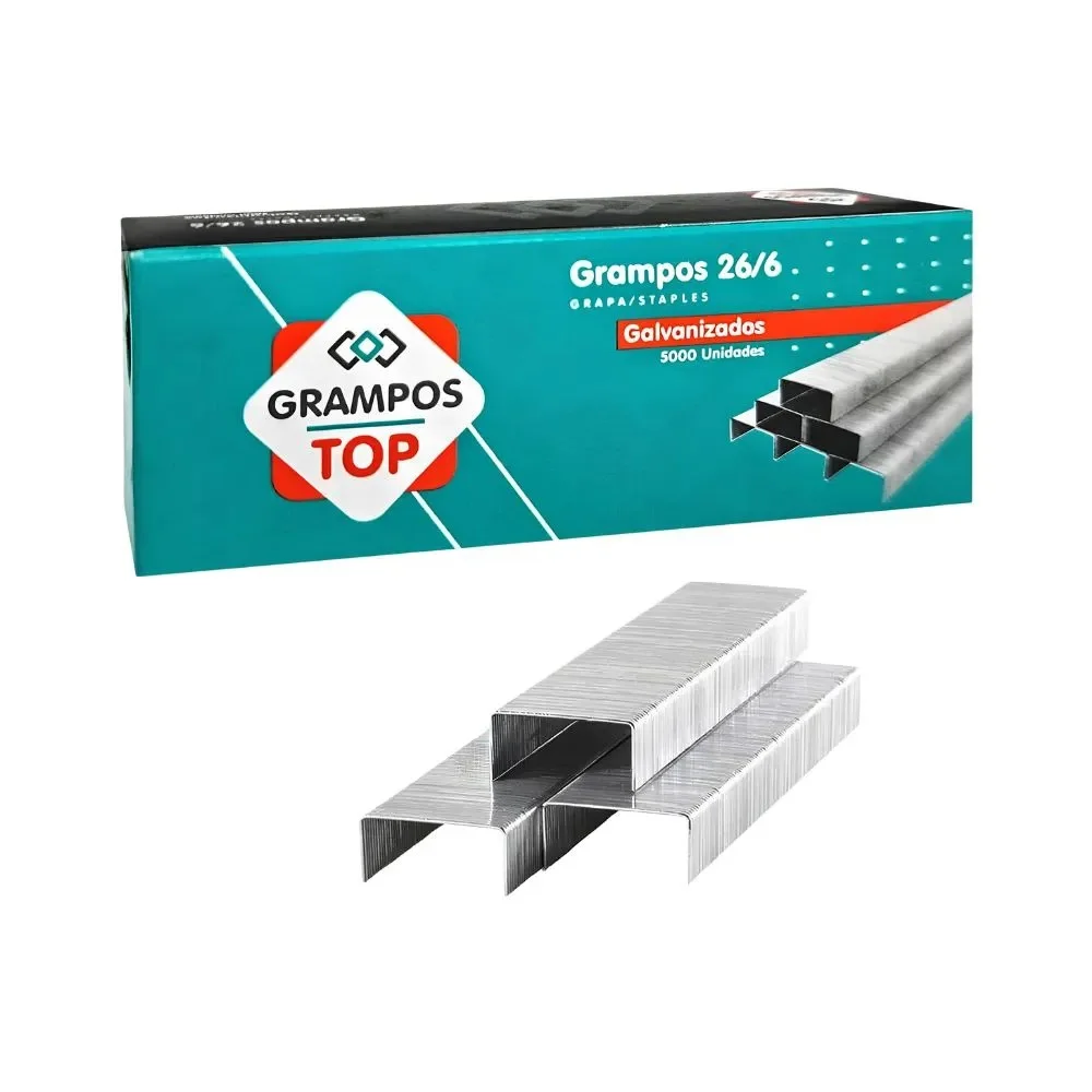 Grampo Galvanizado 26 / 6 com 5000 Unidades Top