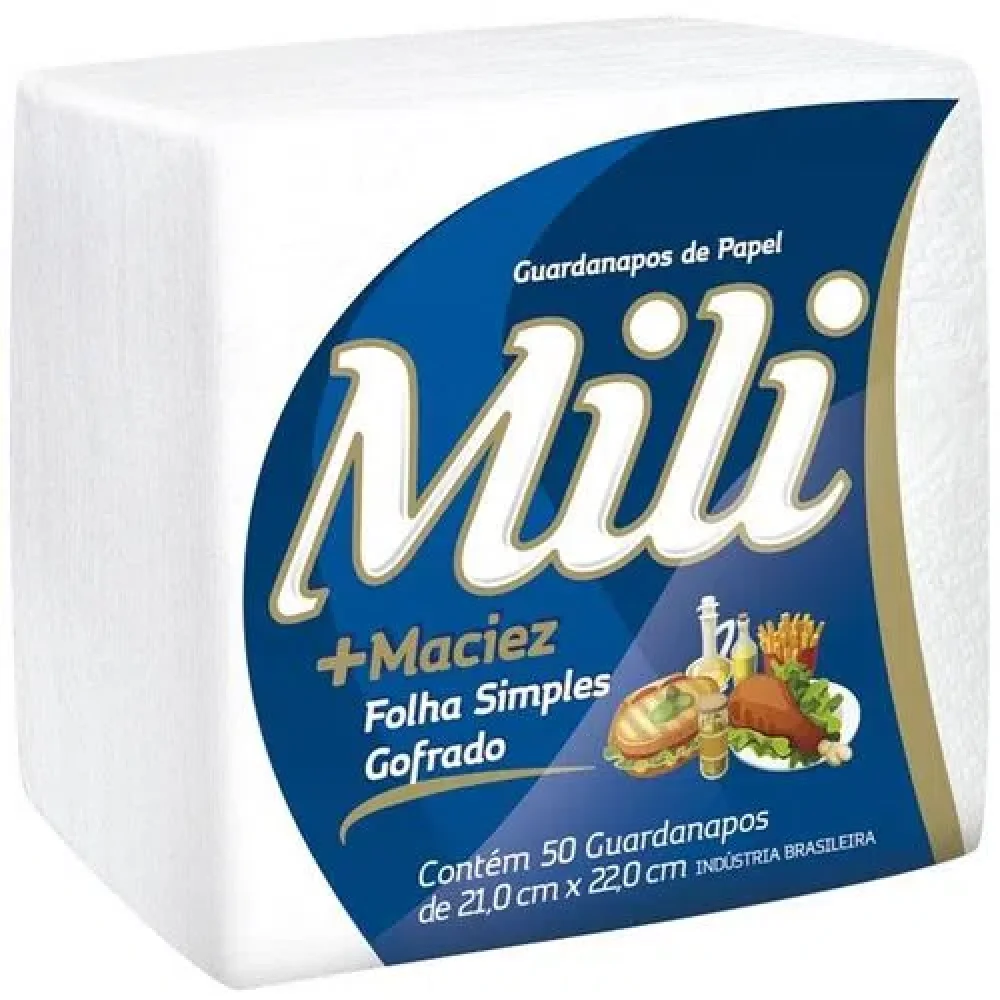 Guardanapo de Papel 21X22 Folha Simples Gofrado Mili